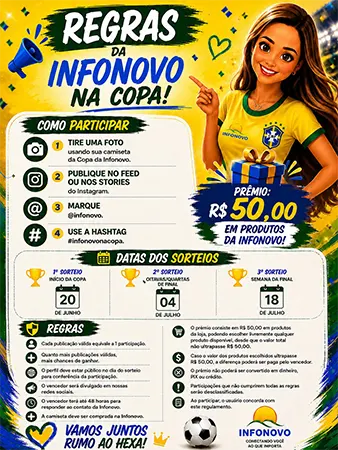 Regras da Infonovo na Copa - sorteios e premiação